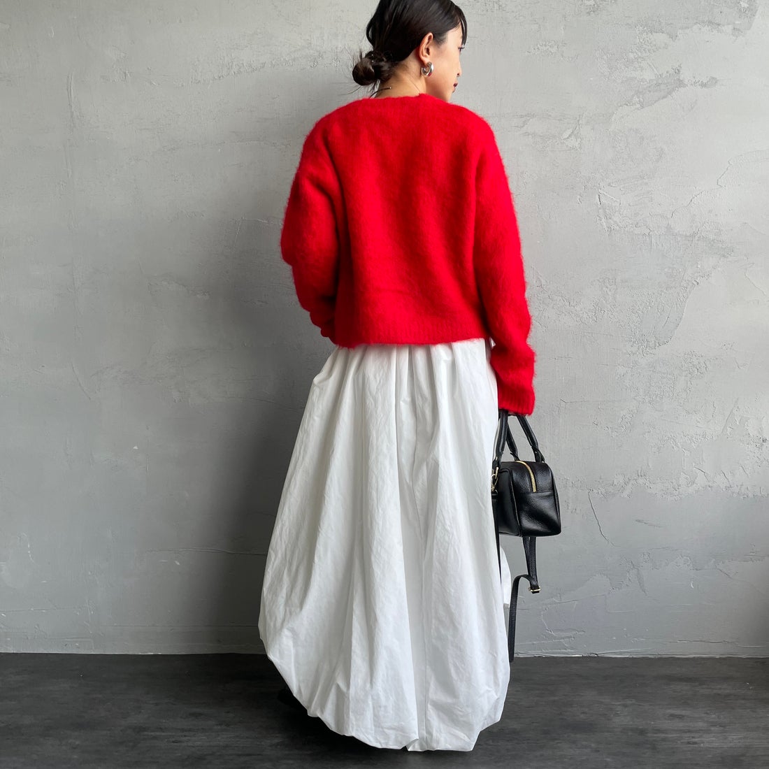 Gymphlex [ジムフレックス] クルーネック ショートカーディガン [GY-D0098SGK] CARMINE RE &&モデル身長：150cm 着用サイズ：14&&