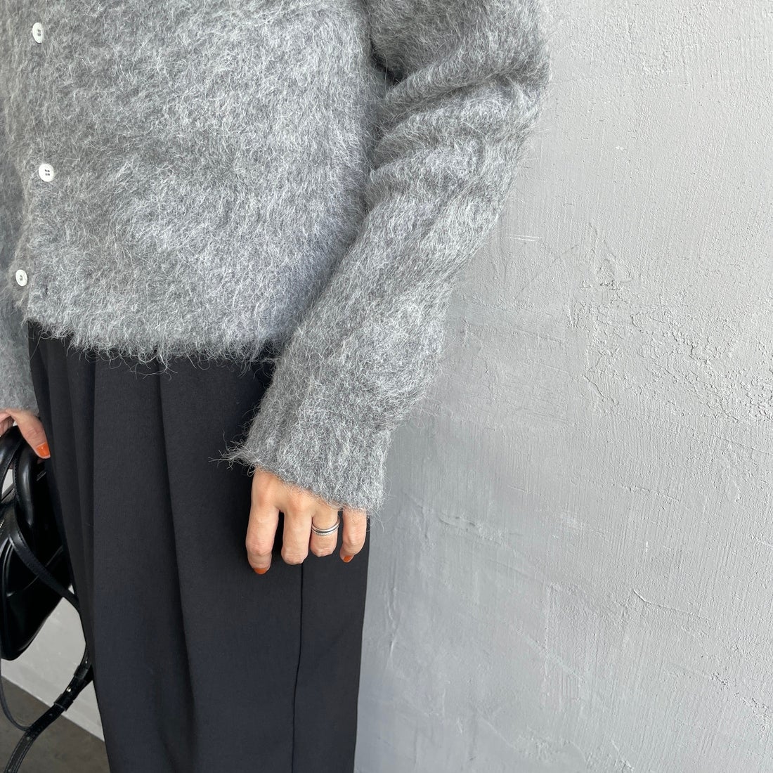 Gymphlex [ジムフレックス] クルーネック ショートカーディガン [GY-D0098SGK] TOP GREY &&モデル身長：160cm 着用サイズ：14&&