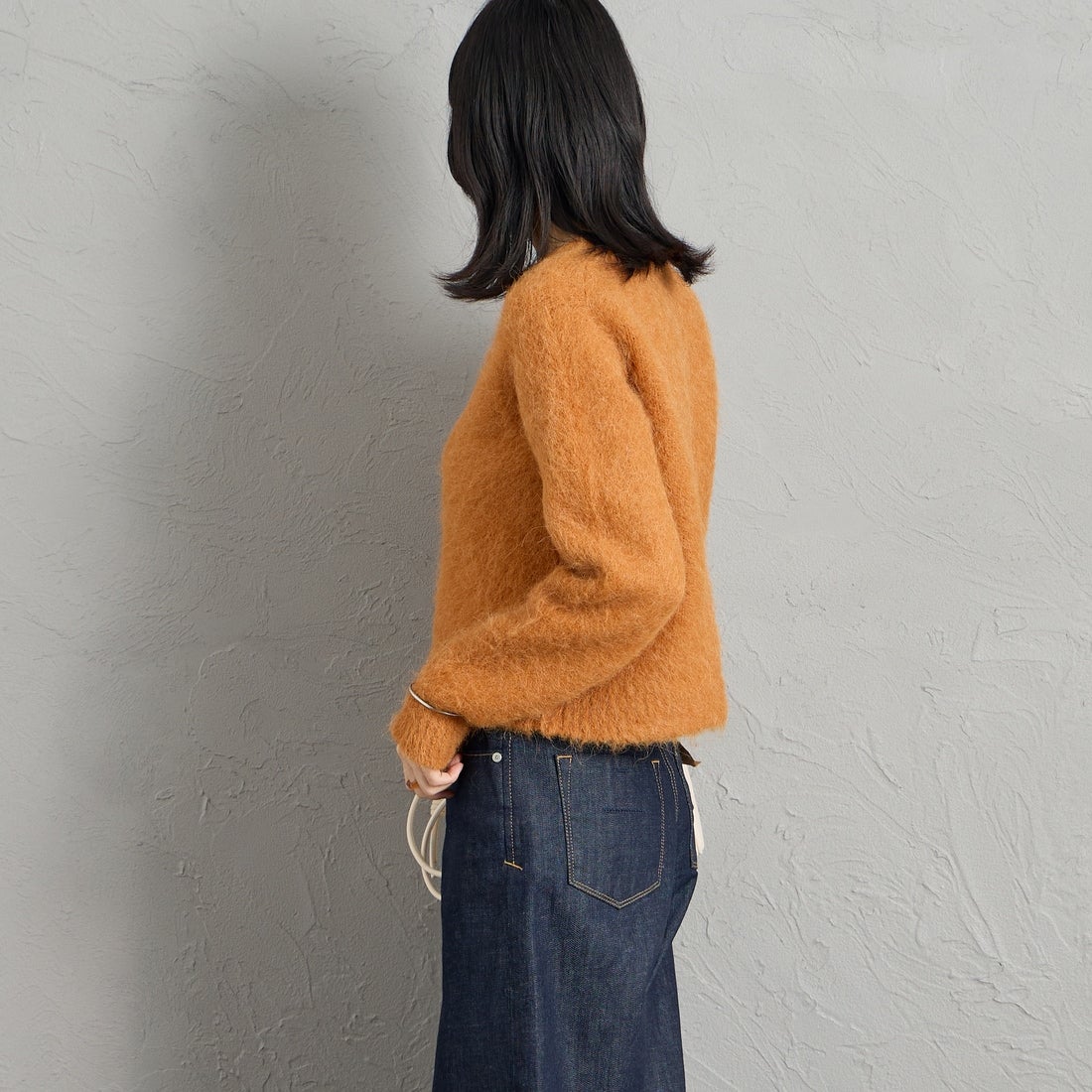 Gymphlex [ジムフレックス] クルーネック ショートカーディガン [GY-D0098SGK] ORANGE &&モデル身長：162cm 着用サイズ：14&&