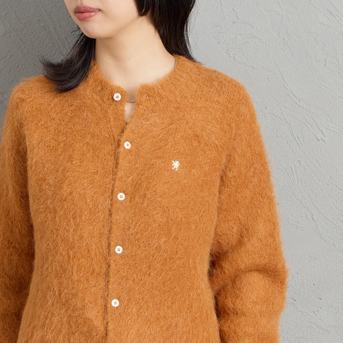 Gymphlex [ジムフレックス] クルーネック ショートカーディガン [GY-D0098SGK] ORANGE &&モデル身長：162cm 着用サイズ：14&&