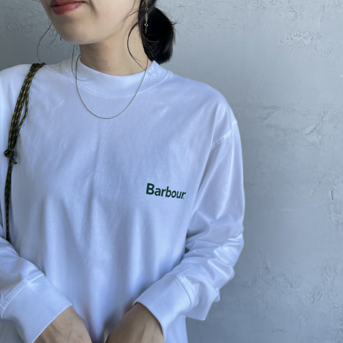 Barbour [バブアー] ワンポイントロゴ ロングスリーブTシャツ [MTS1328] WHITE