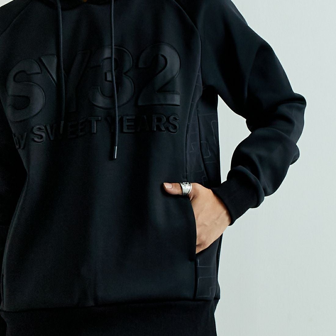 SY32 [エスワイサーティトゥ] ダブルニット プルオーバーフーディー [14506] BLACK