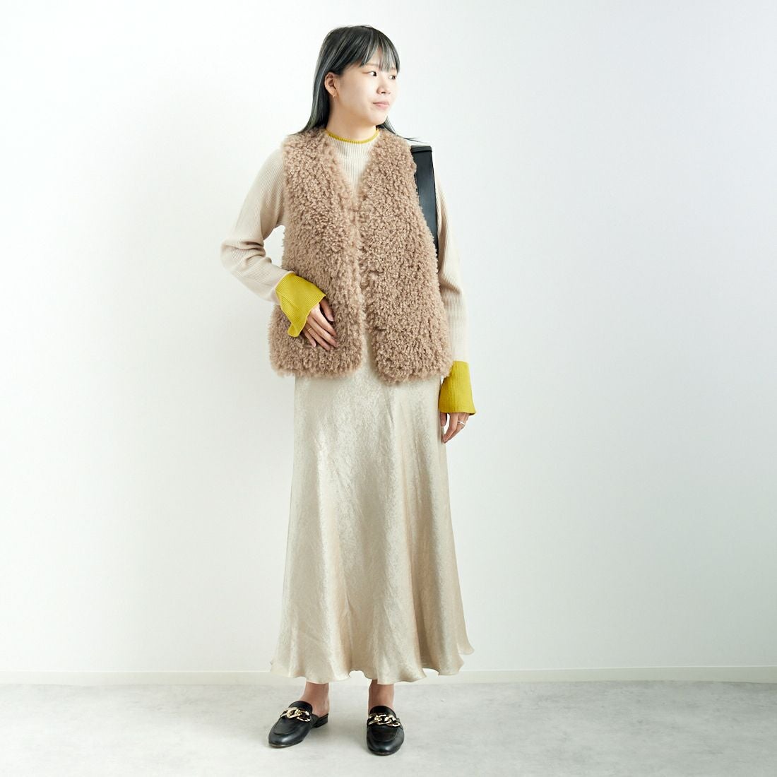 ma couleur [マ クルール] マーメイドバックテールスカート [J-4644] 810 ﾍﾞｰｼﾞｭ &&モデル身長：167cm 着用サイズ：36&&