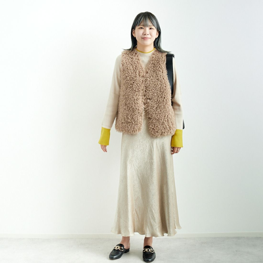 ma couleur [マ クルール] マーメイドバックテールスカート [J-4644] 810 ﾍﾞｰｼﾞｭ &&モデル身長：167cm 着用サイズ：36&&