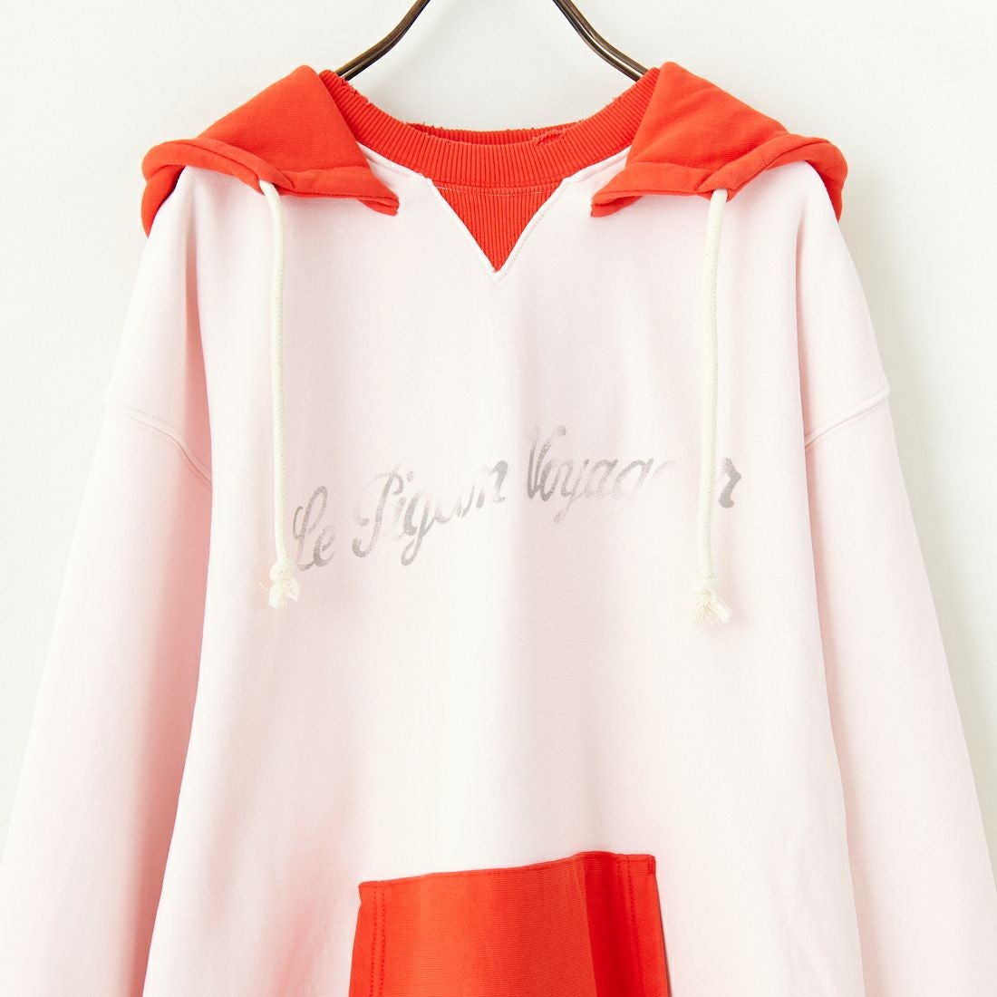 Le Pigeon Voyageur [ル ピジョン ヴォワイヤジュール] ツートーンフーディ [PGD3-12M022] PINK/RED