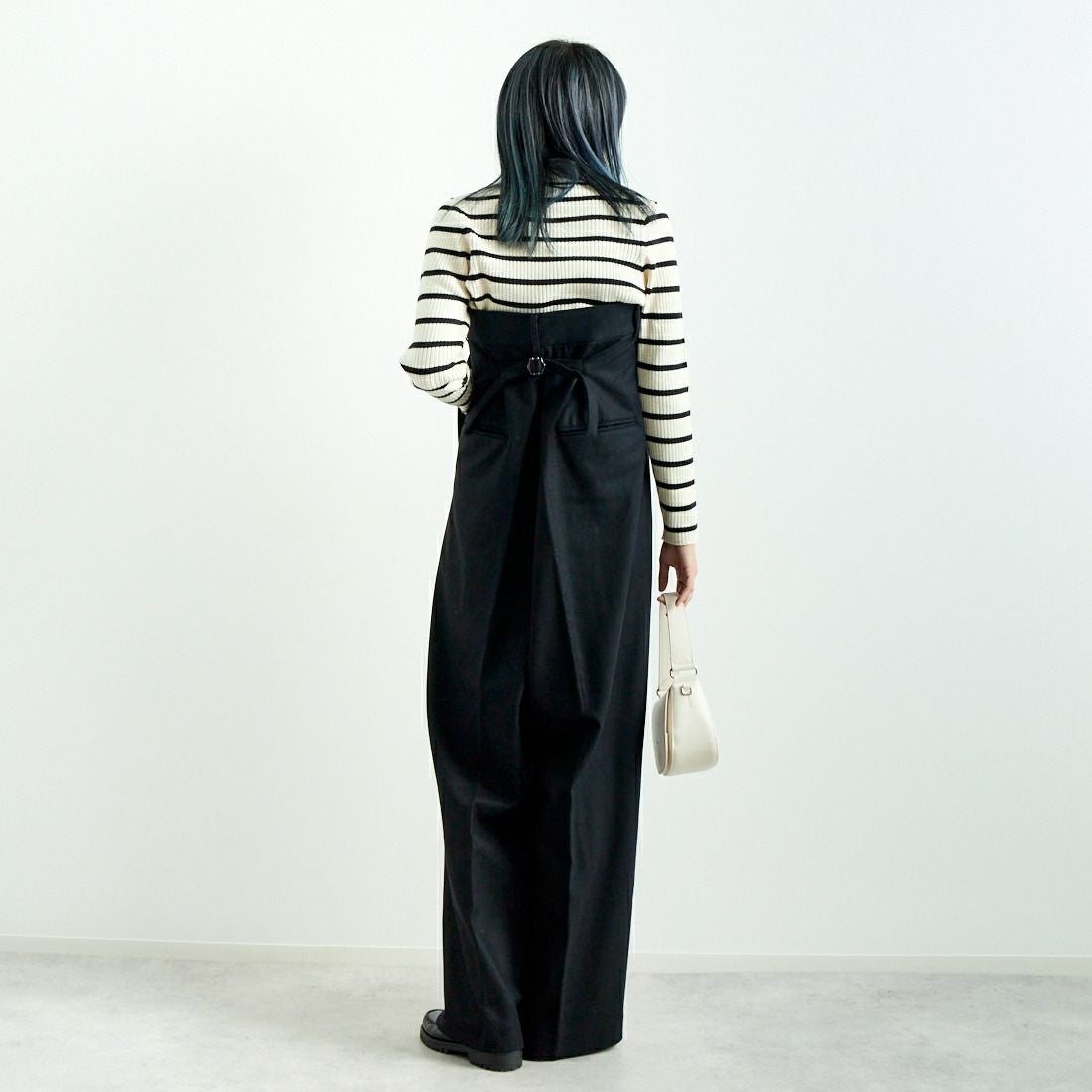 RhodolirioN [ロドリリオン] チューブトップジャンプスーツ フランネル [PS1029] BLACK &&モデル身長：167cm 着用サイズ：0&&