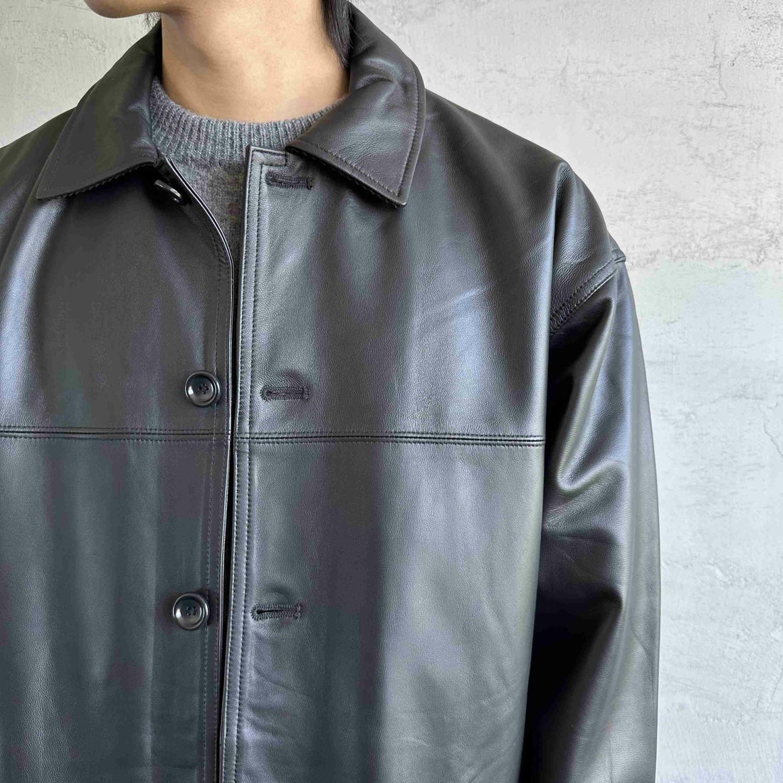 Jeans Factory Clothes [ジーンズファクトリークローズ] ラムレザーカーコート [24411JF] BLACK