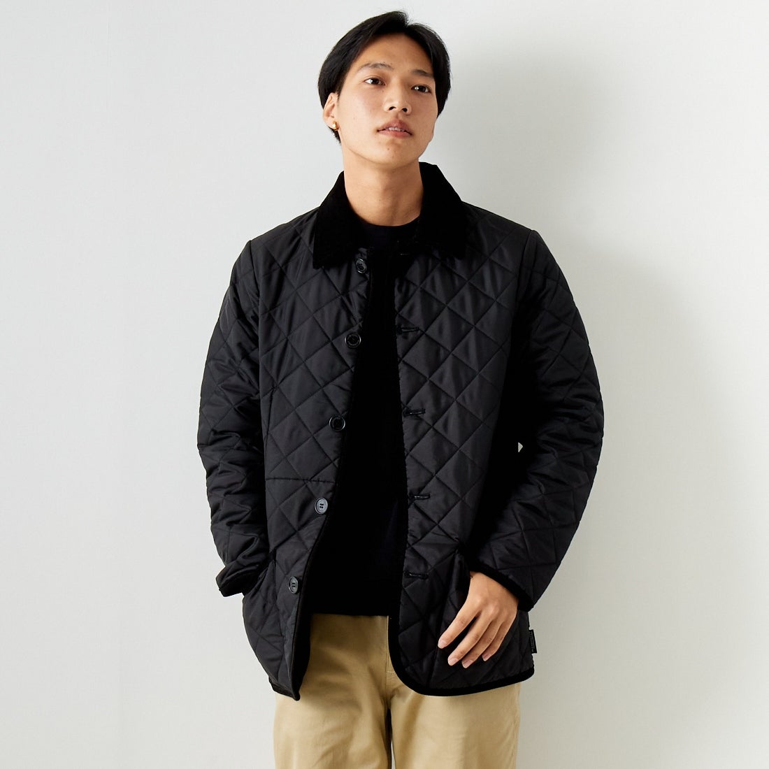 Traditional Weatherwear [トラディショナル ウェザーウェア] ウェーバリー [APQCO0250AA] AA01 BLK/B &&モデル身長：179cm 着用サイズ：40&&