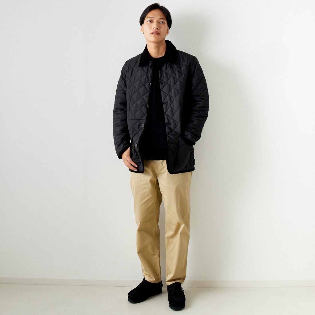 Traditional Weatherwear [トラディショナル ウェザーウェア] ウェーバリー [APQCO0250AA] AA01 BLK/B &&モデル身長：179cm 着用サイズ：40&&