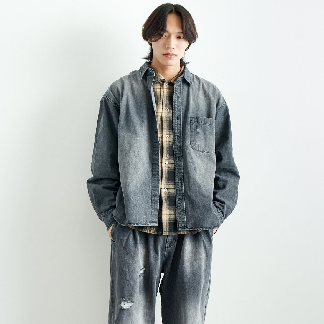 710 BLACK&&モデル身長：179cm 着用サイズ：L&&