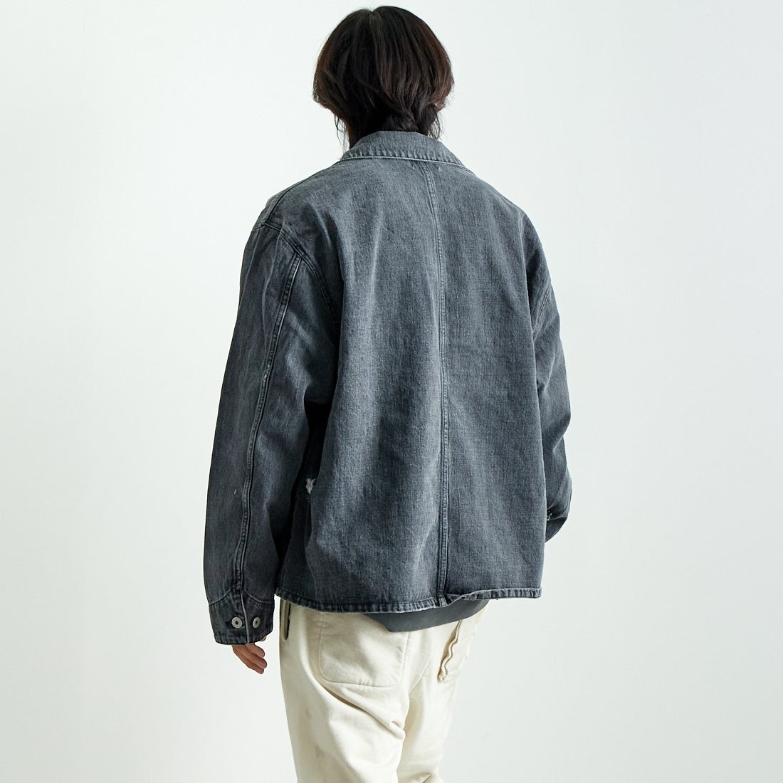 VALTA [ヴァルタ] 別注 カバーオールジャケット [VA24AW3038-JF] 710 BLACK &&モデル身長：179cm 着用サイズ：L&&