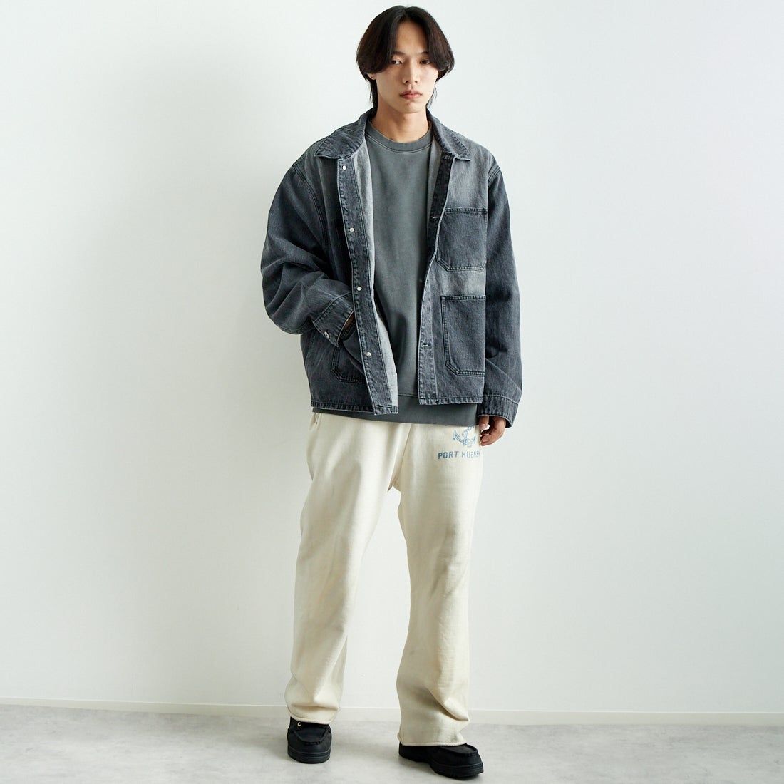 VALTA [ヴァルタ] 別注 カバーオールジャケット [VA24AW3038-JF] 710 BLACK &&モデル身長：179cm 着用サイズ：L&&