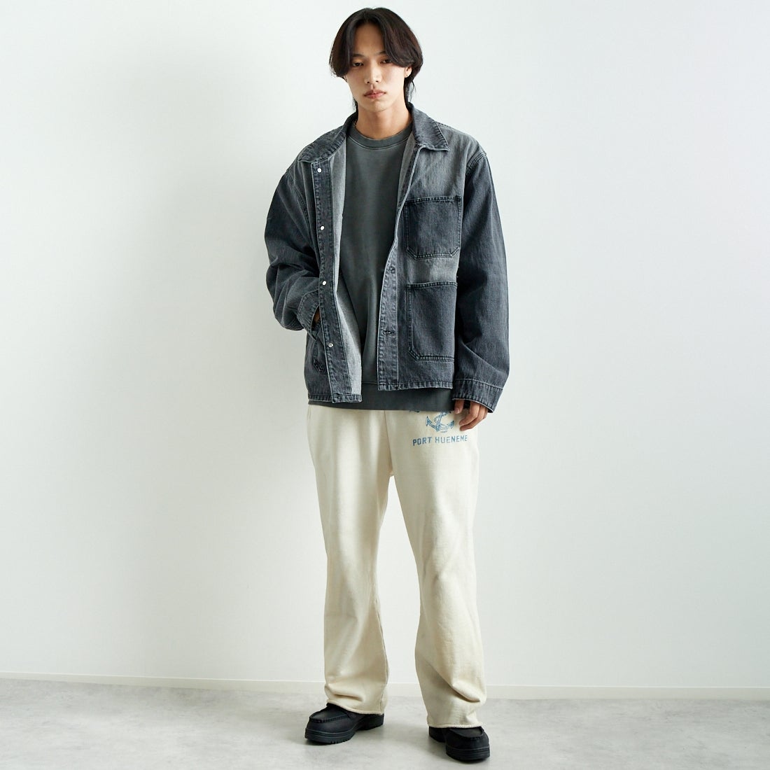 VALTA [ヴァルタ] 別注 カバーオールジャケット [VA24AW3038-JF] 710 BLACK &&モデル身長：179cm 着用サイズ：L&&