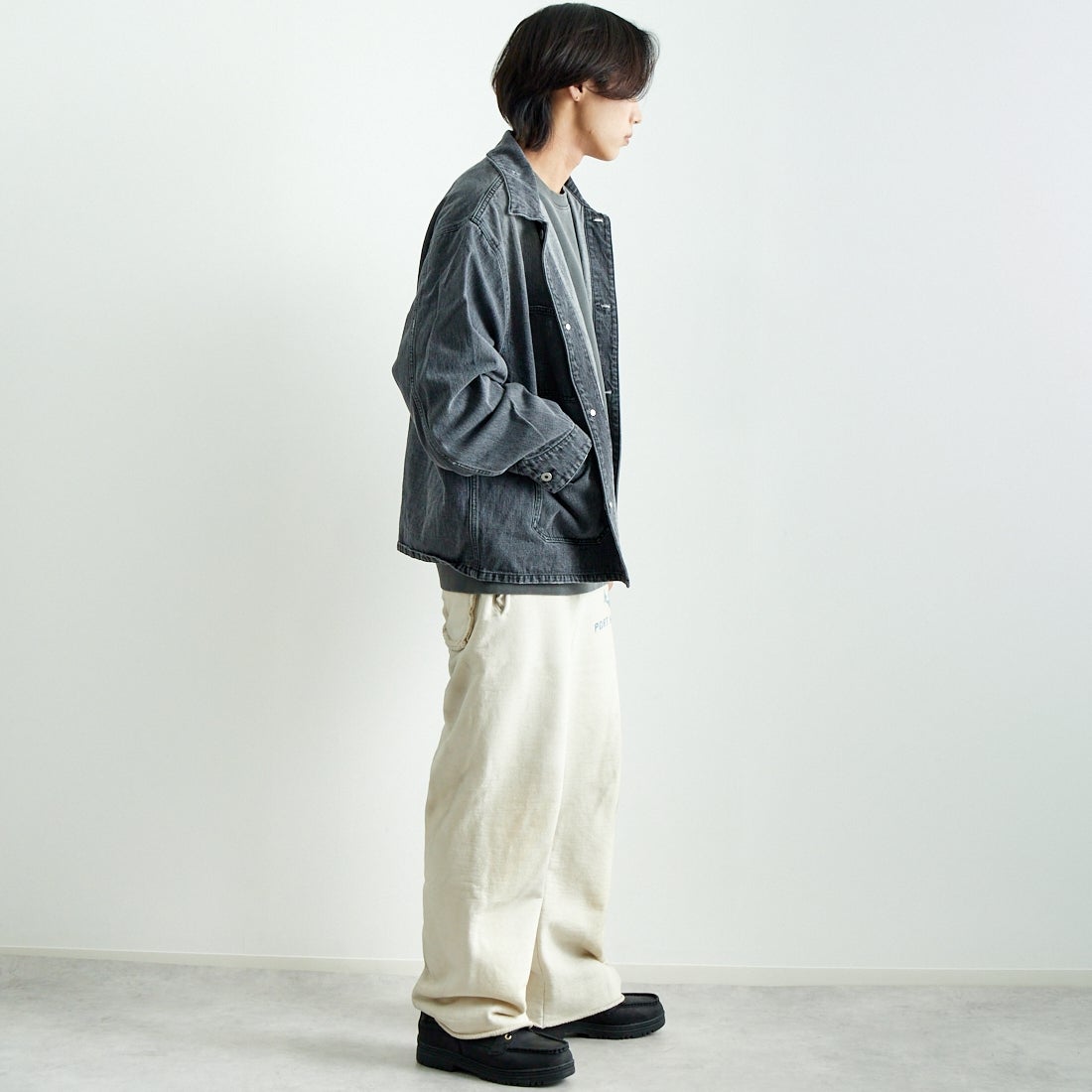 VALTA [ヴァルタ] 別注 カバーオールジャケット [VA24AW3038-JF] 710 BLACK &&モデル身長：179cm 着用サイズ：L&&