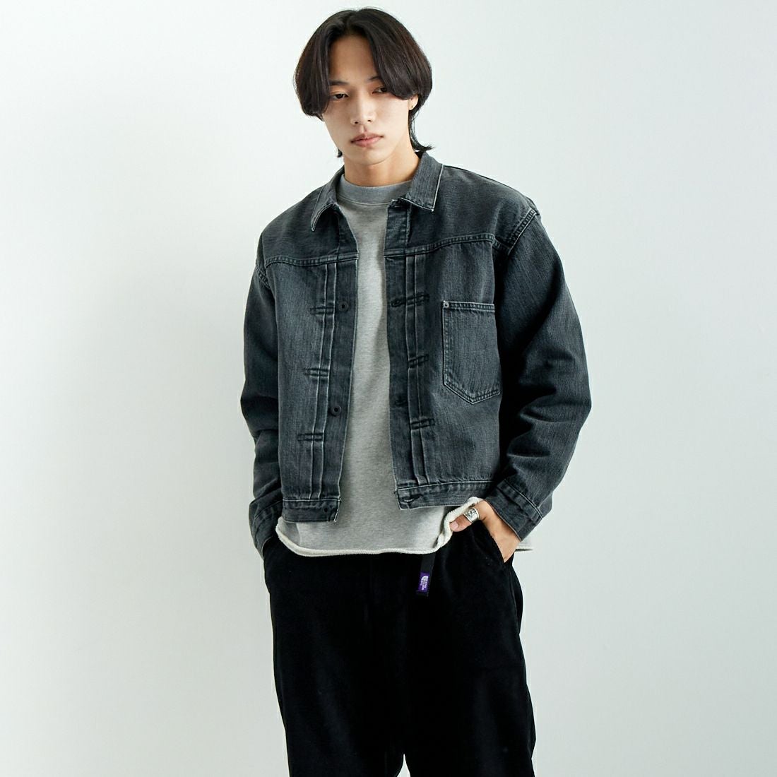 orSlow [オアスロウ] WW2 TYPE1 ブラックデニムジャケット [03-6016] D61S BLK D &&モデル身長：179cm 着用サイズ：5&&