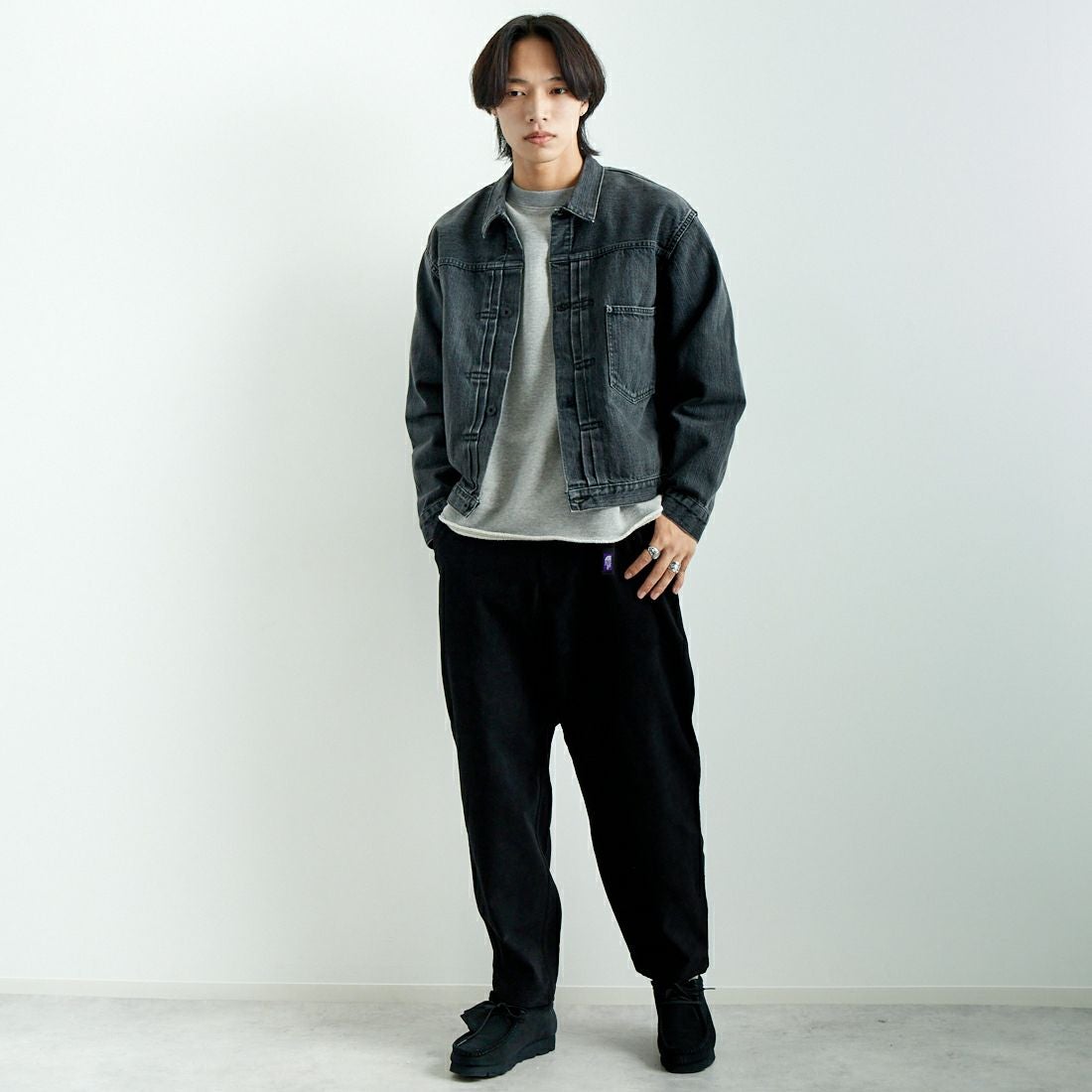 orSlow [オアスロウ] WW2 TYPE1 ブラックデニムジャケット [03-6016] D61S BLK D &&モデル身長：179cm 着用サイズ：5&&