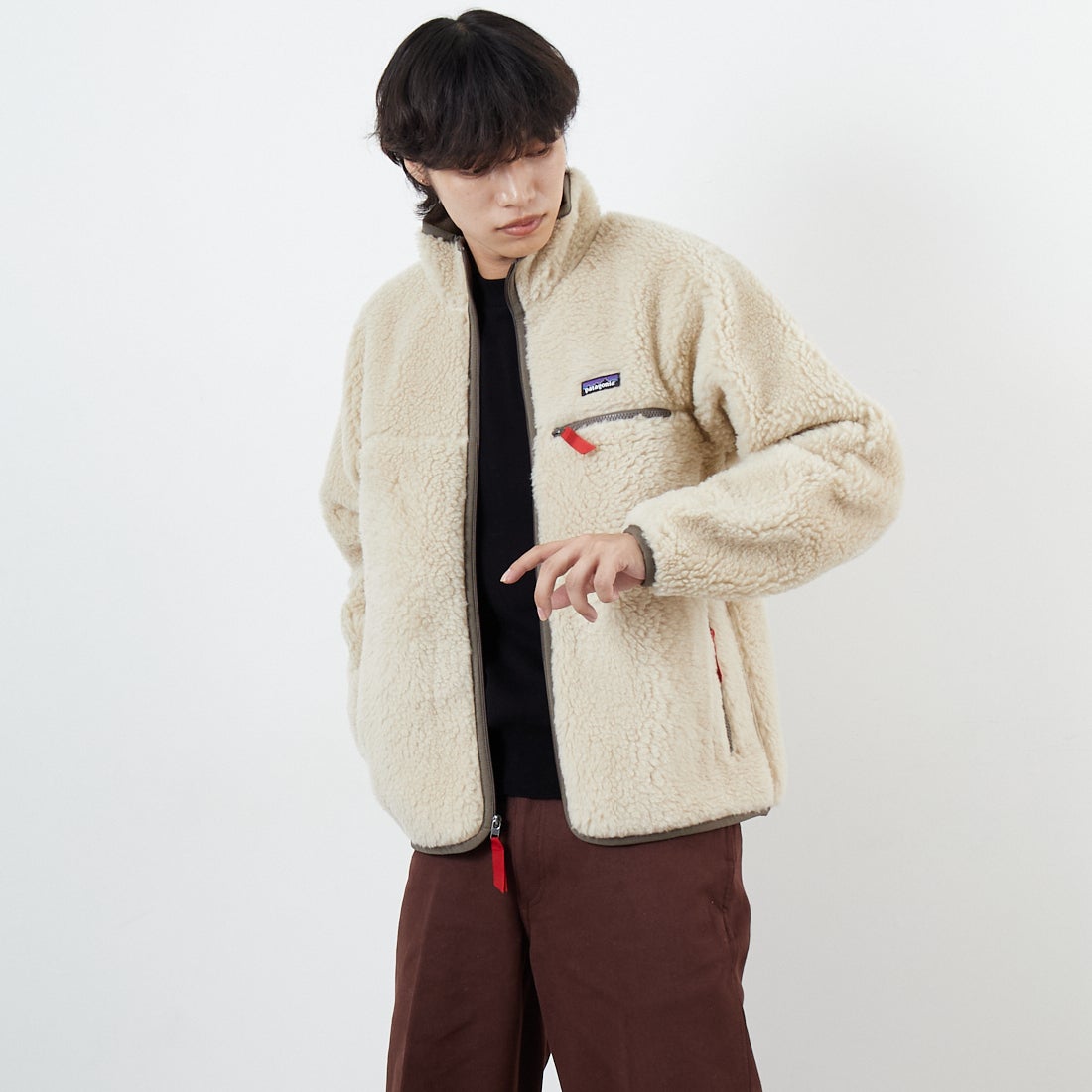 patagonia [パタゴニア] ナチュラル ブレンド レトロカーディガン [20535] DNLM &&モデル身長：179cm 着用サイズ：M&&