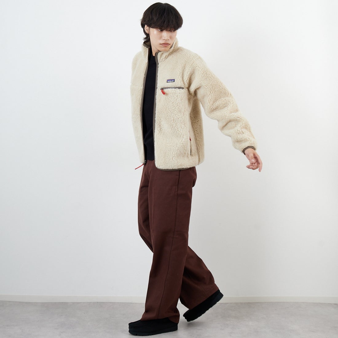 patagonia [パタゴニア] ナチュラル ブレンド レトロカーディガン [20535] DNLM &&モデル身長：179cm 着用サイズ：M&&