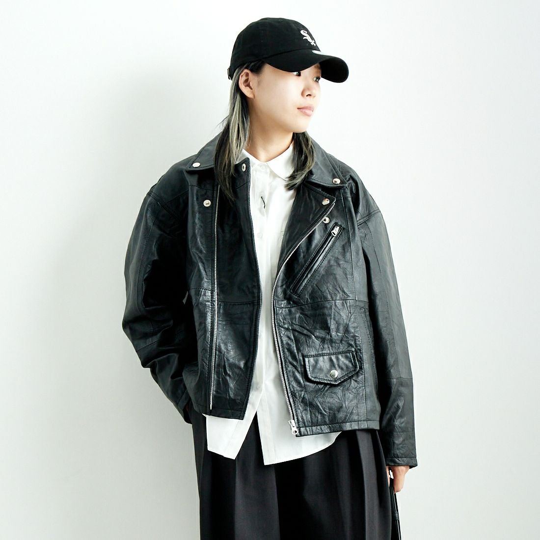 Margaux vintage [マルゴーヴィンテージ] フェイクレザーノーカラー