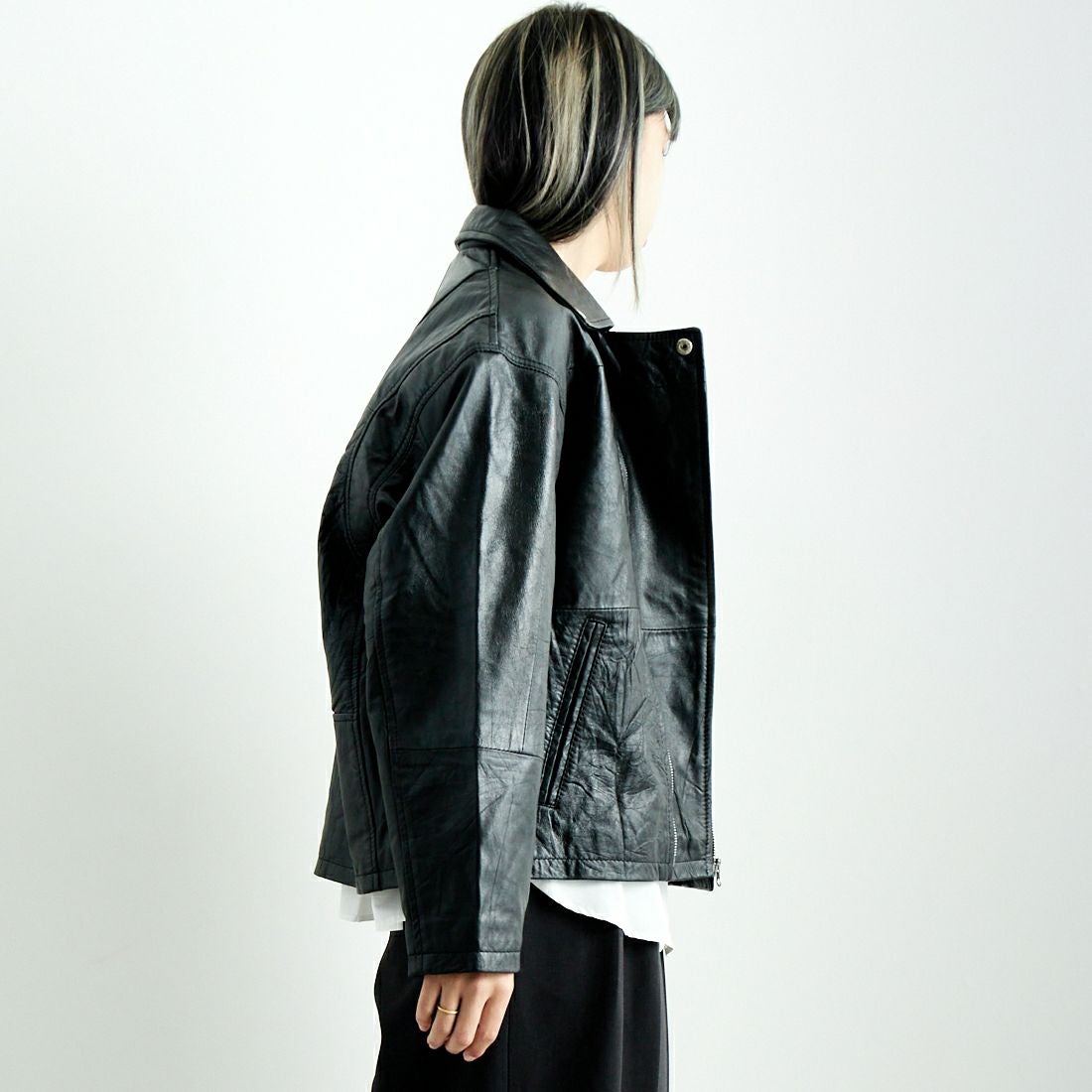 yoused ブラックライダースジャケット yoused [ユーズド] 別注 ライダースジャケット [JFY-244-093-FY
