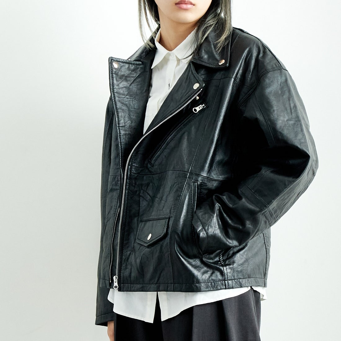 yoused [ユーズド] 別注 ライダースジャケット [JFY-244-093-FY] BLACK