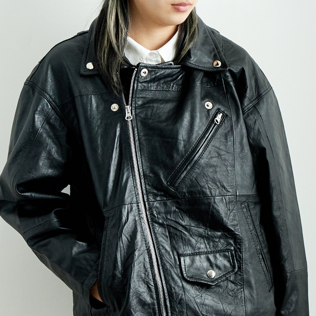 yoused [ユーズド] 別注 ライダースジャケット [JFY-244-093-FY] BLACK