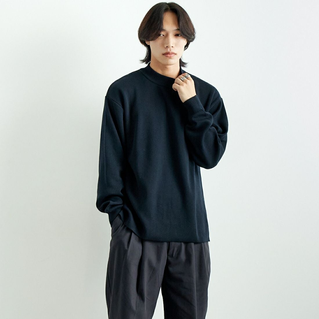 Noir Fabrik [ヌワールファブリック] ミラノリブモックネックニット