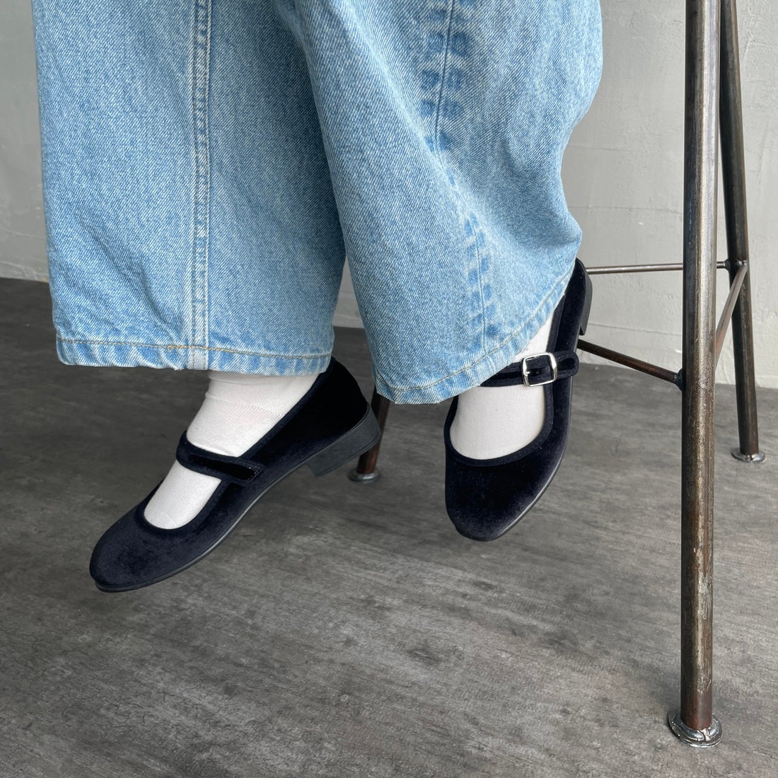 Javerflex [ジャバフレックス] ベルベット フラットシューズ [24-42506] NOIR