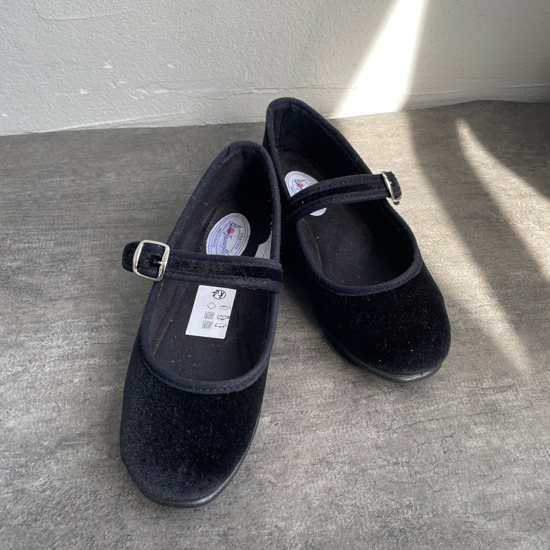 Javerflex [ジャバフレックス] ベルベット フラットシューズ [24-42506] NOIR