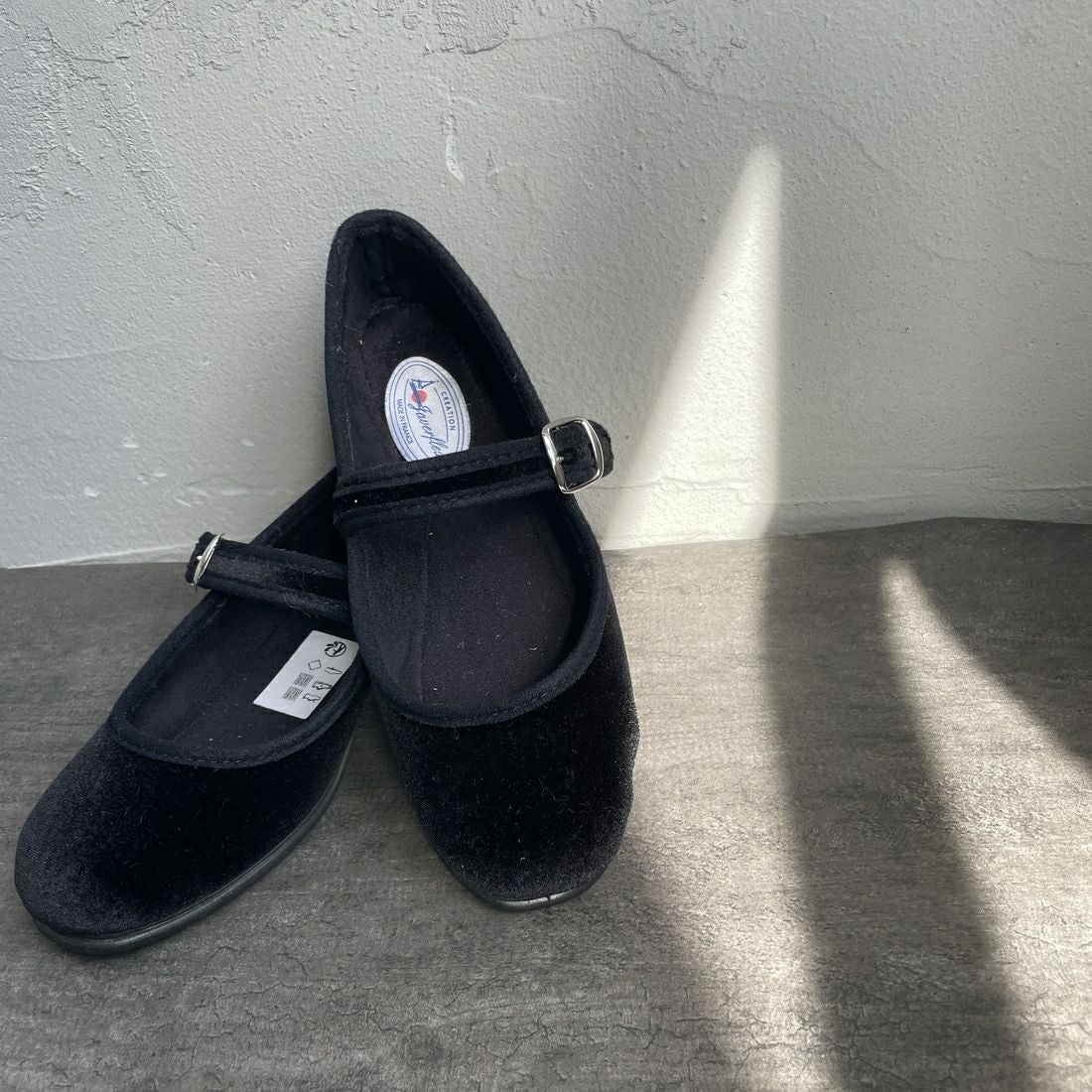 Javerflex [ジャバフレックス] ベルベット フラットシューズ [24-42506] NOIR