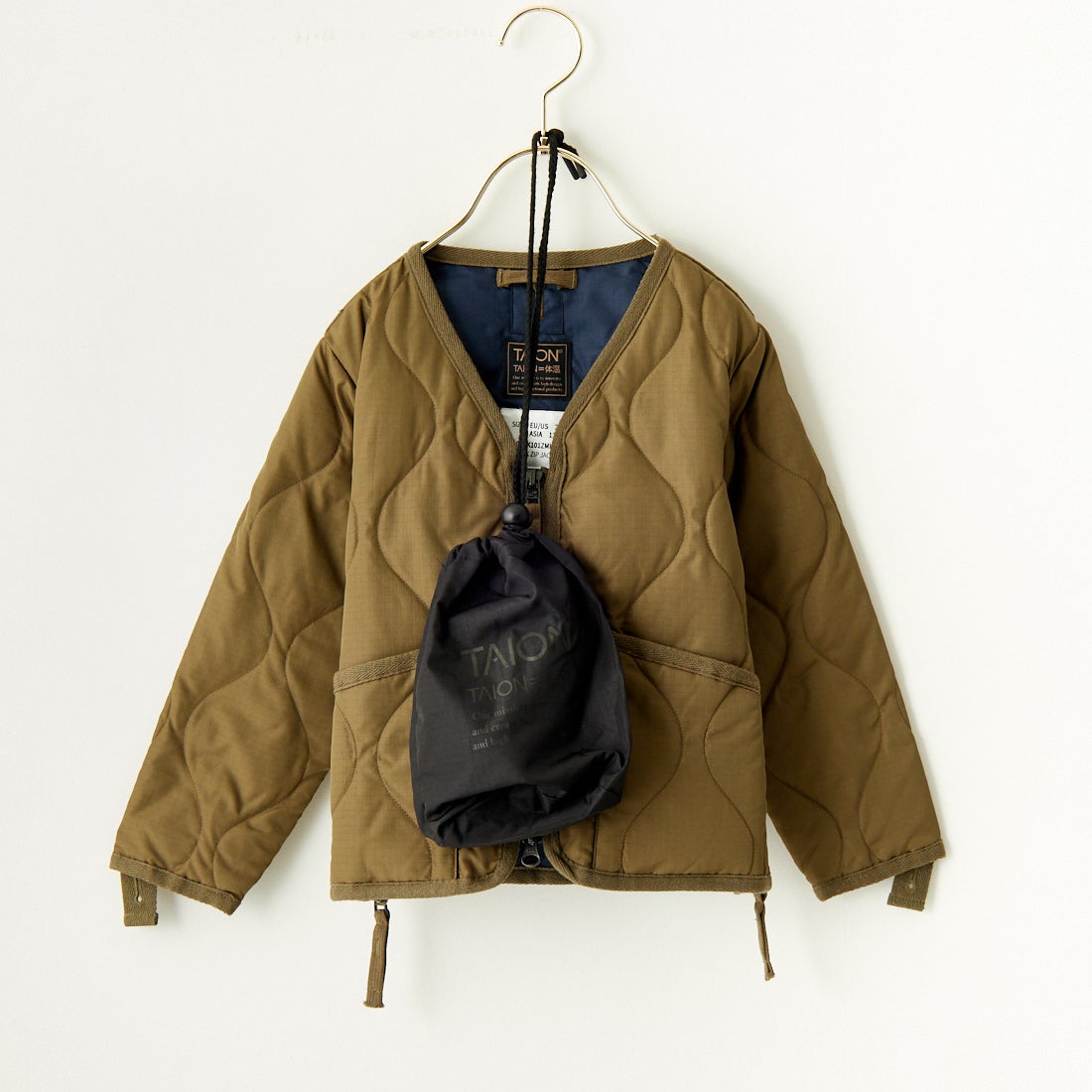TAION [タイオン] キッズミリタリー Vネックジップダウンジャケット [TAION-K101ZML-1] D.OLIVE