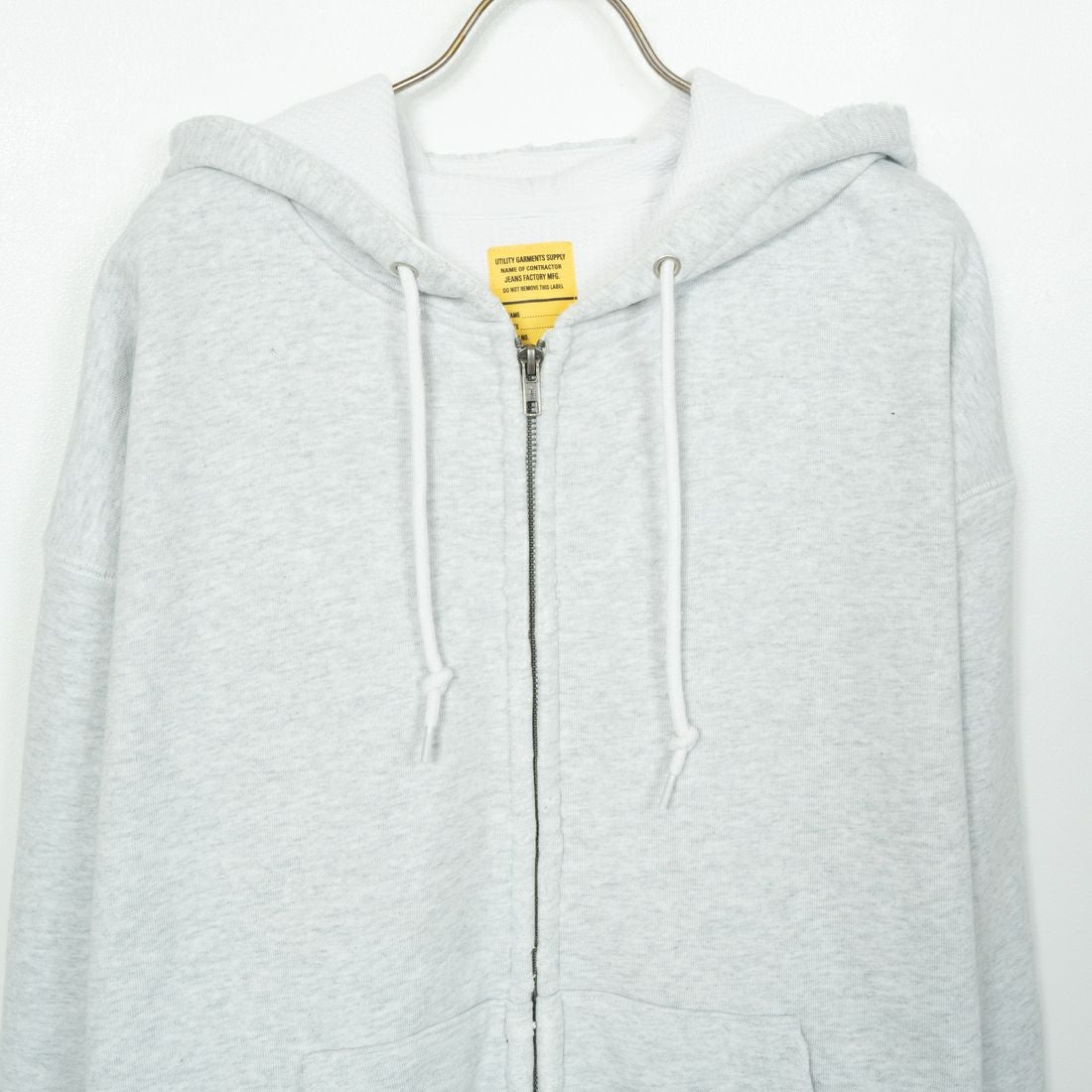 Jeans Factory Clothes [ジーンズファクトリークローズ] ピグメント ヘビー裏毛サーマルカットジップパーカー [2423-INM1] ASH