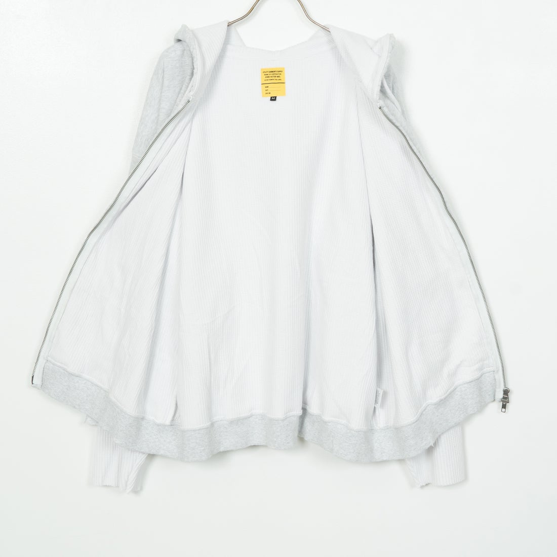 Jeans Factory Clothes [ジーンズファクトリークローズ] ピグメント ヘビー裏毛サーマルカットジップパーカー [2423-INM1] ASH