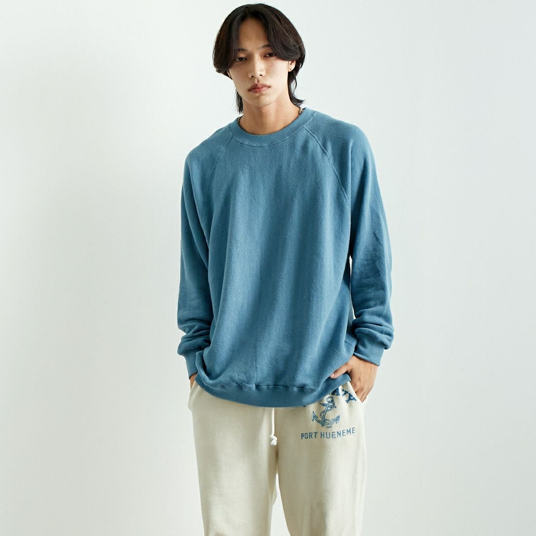 JE MORGAN [ジェイイーモーガン] ラグランスウェットクルーネック