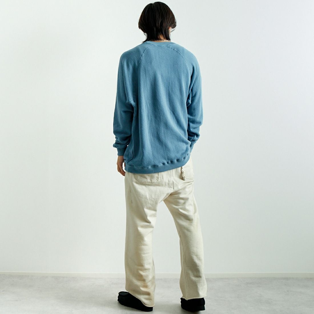 JE MORGAN [ジェイイーモーガン] ラグランスウェットクルーネックトレーナー [JD038-528] 84 G.SAX &&モデル身長：179cm 着用サイズ：L&&