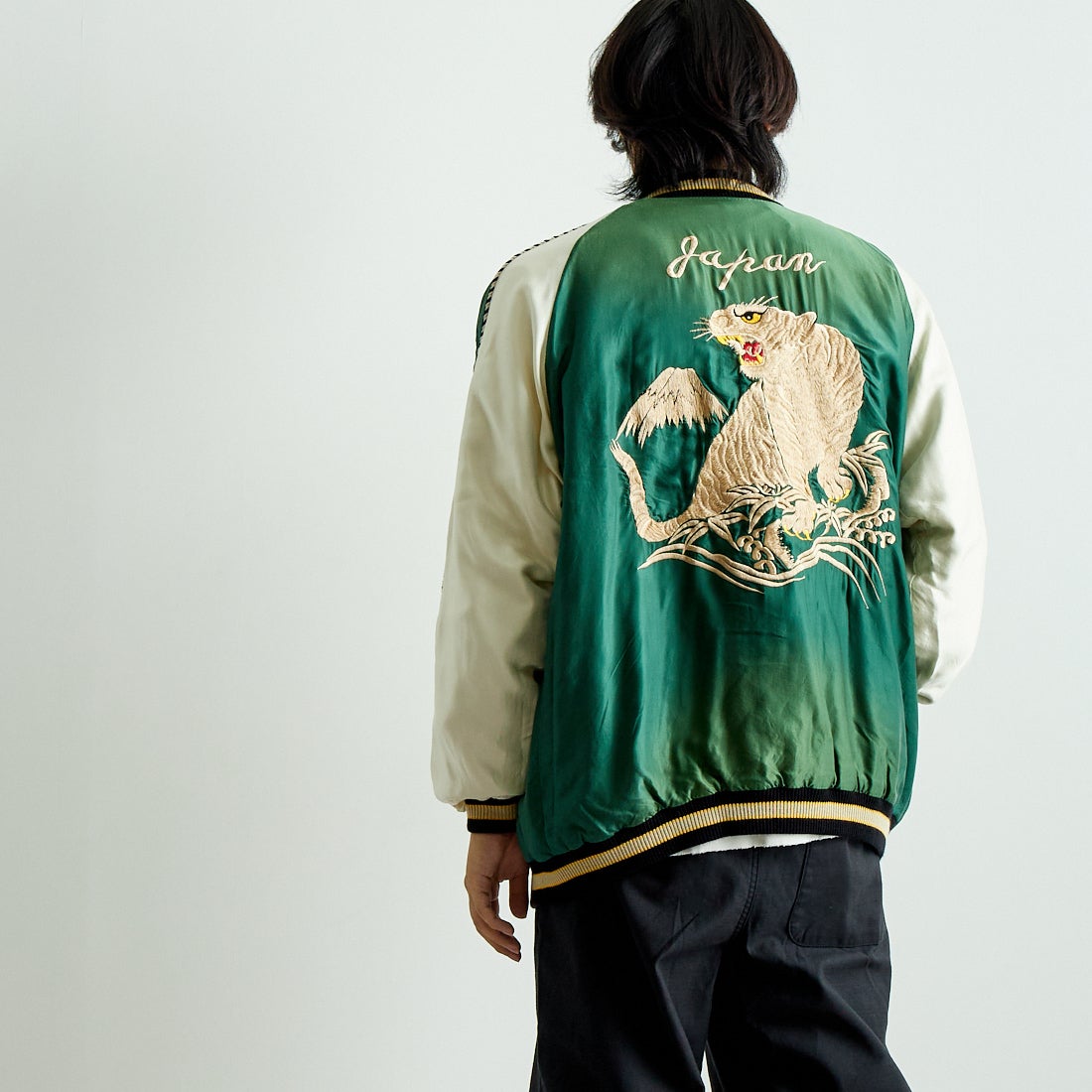 TAILOR TOYO [テーラートウヨウ] アセテート リバーシブルスーベニアジャケット [TT15545] 145 GRN &&モデル身長：179cm 着用サイズ：XXXL&&