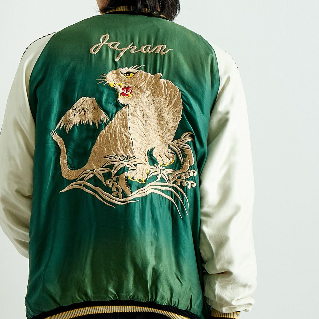 TAILOR TOYO [テーラートウヨウ] アセテート リバーシブルスーベニアジャケット [TT15545] 145 GRN &&モデル身長：179cm 着用サイズ：XXXL&&