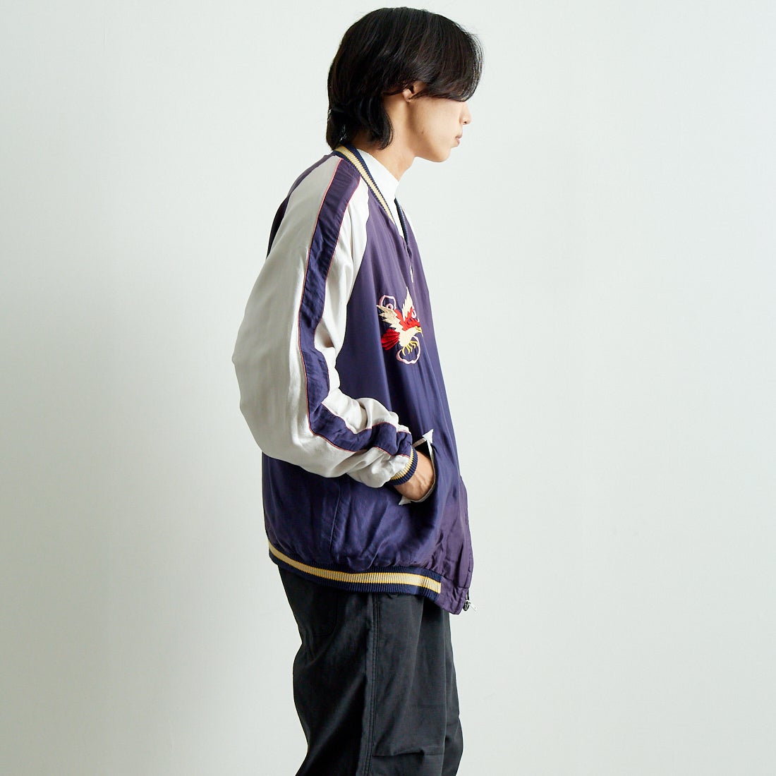 TAILOR TOYO [テーラートウヨウ] アセテート リバーシブルスーベニアジャケット [TT15545] 145 GRN &&モデル身長：179cm 着用サイズ：XXXL&&