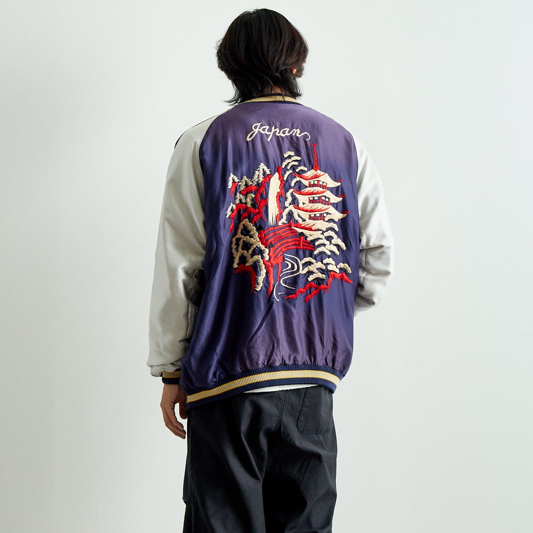 TAILOR TOYO [テーラートウヨウ] アセテート リバーシブルスーベニアジャケット [TT15545] 145 GRN &&モデル身長：179cm 着用サイズ：XXXL&&