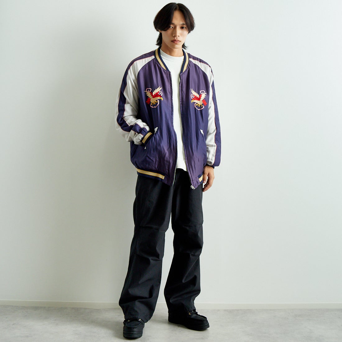 TAILOR TOYO [テーラートウヨウ] アセテート リバーシブルスーベニアジャケット [TT15545] 145 GRN &&モデル身長：179cm 着用サイズ：XXXL&&