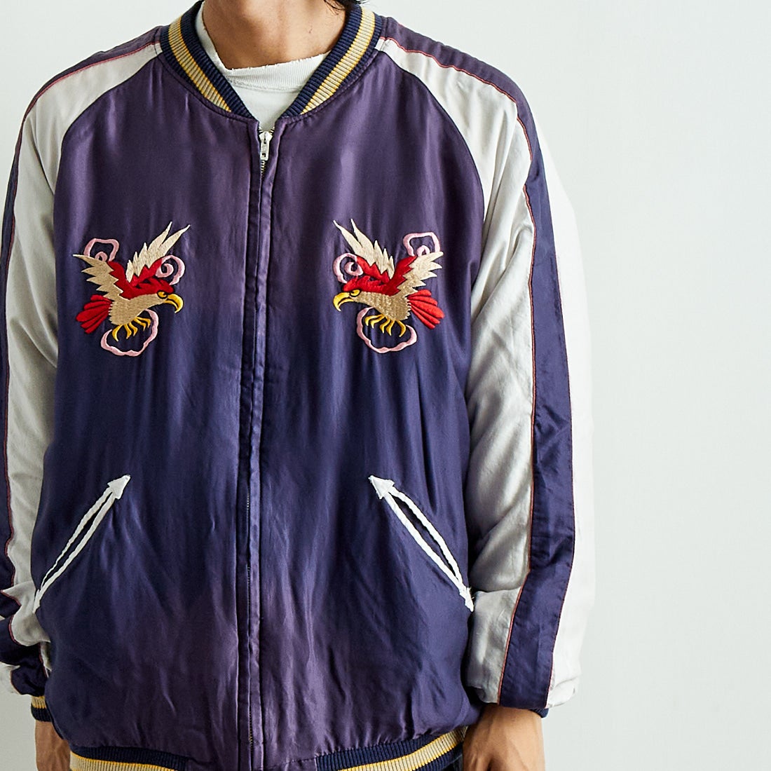 TAILOR TOYO [テーラートウヨウ] アセテート リバーシブルスーベニアジャケット [TT15545] 145 GRN &&モデル身長：179cm 着用サイズ：XXXL&&