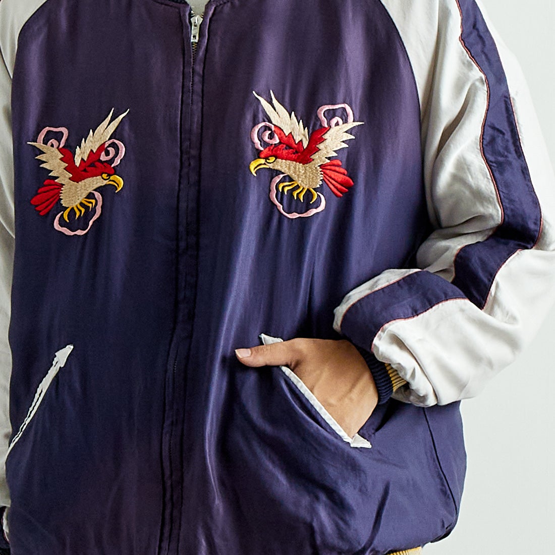 TAILOR TOYO [テーラートウヨウ] アセテート リバーシブルスーベニアジャケット [TT15545] 145 GRN &&モデル身長：179cm 着用サイズ：XXXL&&