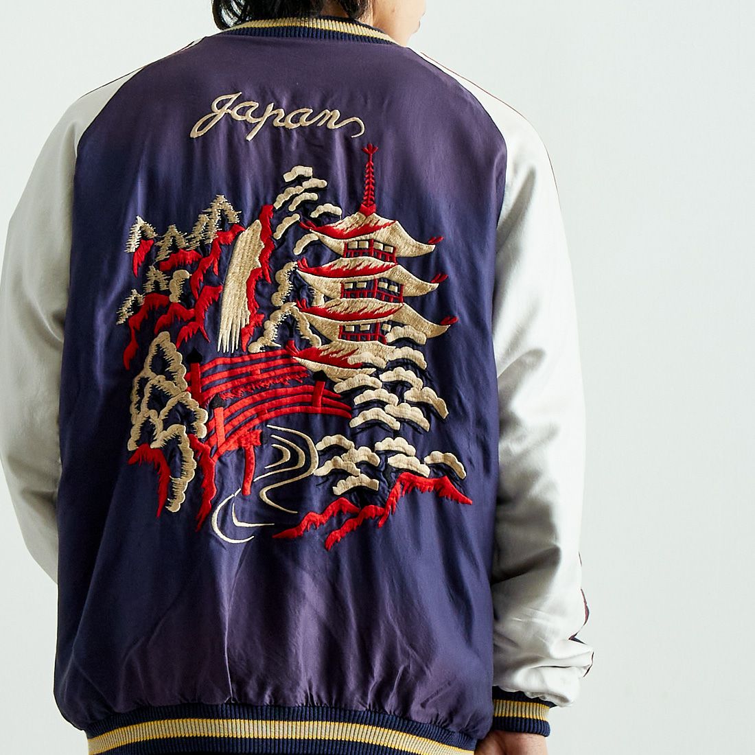 TAILOR TOYO [テーラートウヨウ] アセテート リバーシブルスーベニアジャケット [TT15545] 145 GRN &&モデル身長：179cm 着用サイズ：XXXL&&