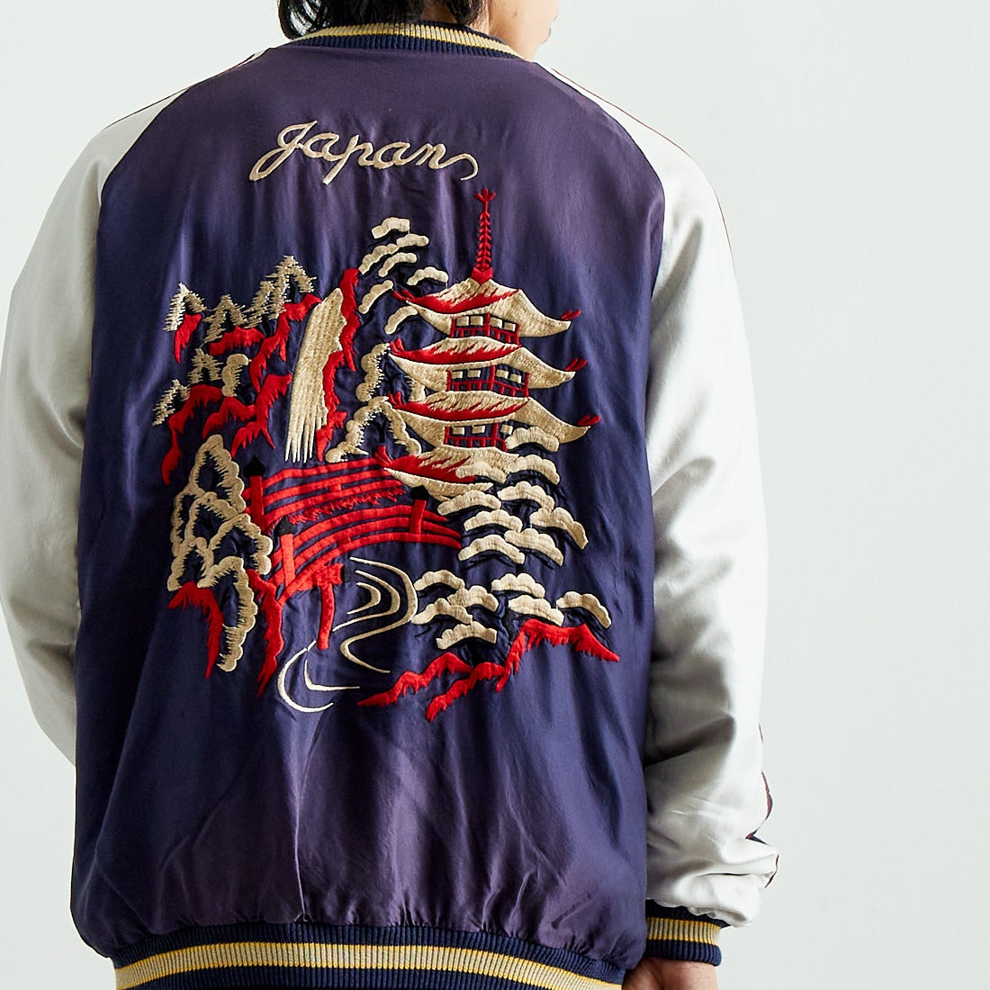 TAILOR TOYO [テーラートウヨウ] アセテート リバーシブルスーベニアジャケット [TT15545] 145 GRN &&モデル身長：179cm 着用サイズ：XXXL&&