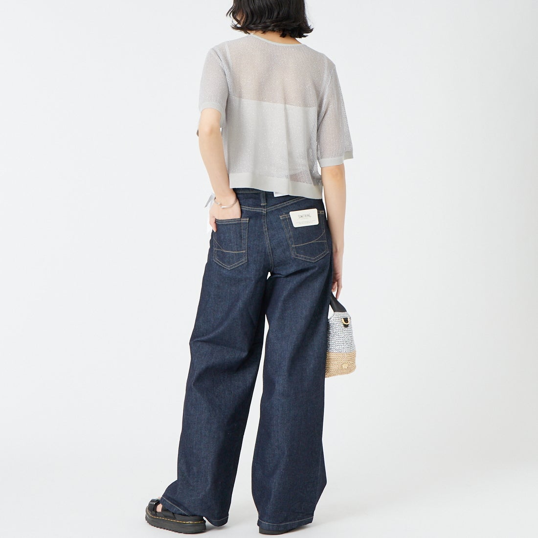 SOMETHING [サムシング] LISA ワイドデニムパンツ [SEA58] 100 O.W &&モデル身長：162cm 着用サイズ：S&&