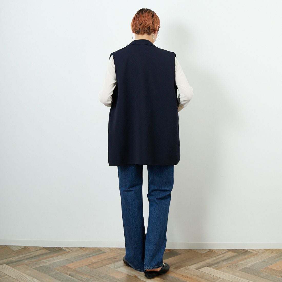 SOMETHING [サムシング] ELSA ヴィンテージストレートデニムパンツ [SEA13] 36 MID BLU &&モデル身長：160cm 着用サイズ：S&&