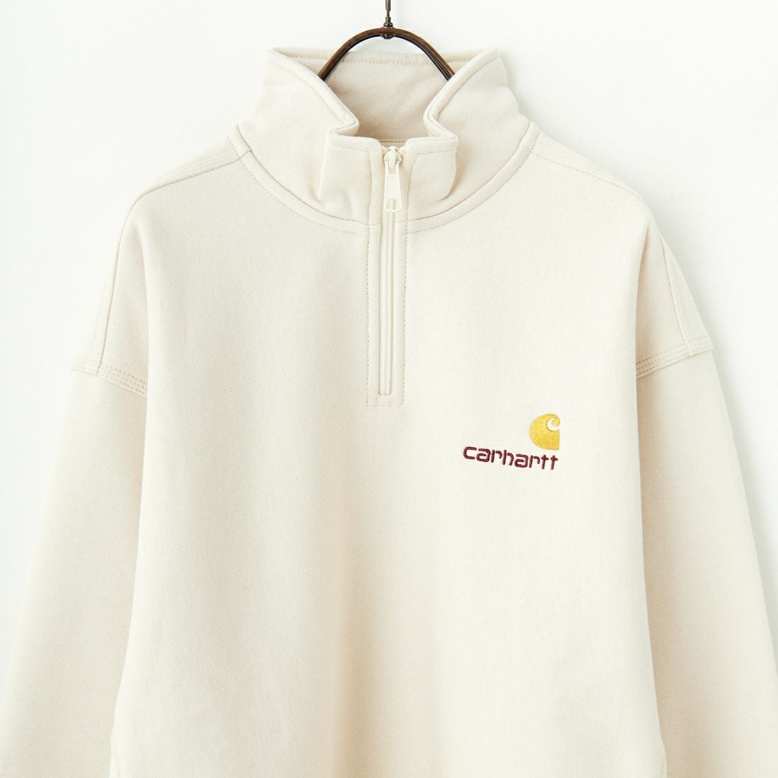 carhartt WIP [カーハートダブリューアイピー] ハーフジップアメリカンスクリプトスウェットシャツ [I027014] MOONBEAM