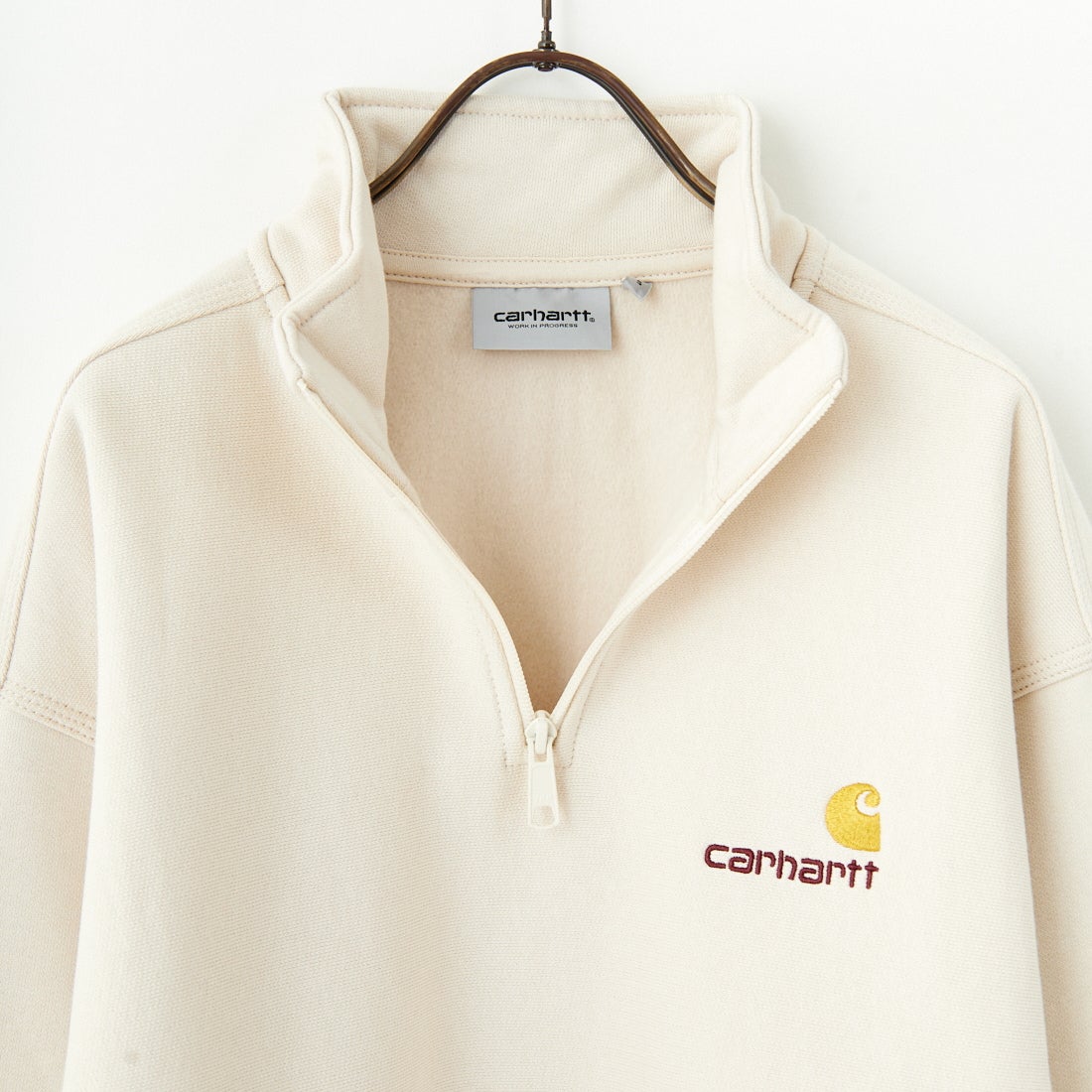 carhartt WIP [カーハートダブリューアイピー] ハーフジップアメリカンスクリプトスウェットシャツ [I027014] MOONBEAM