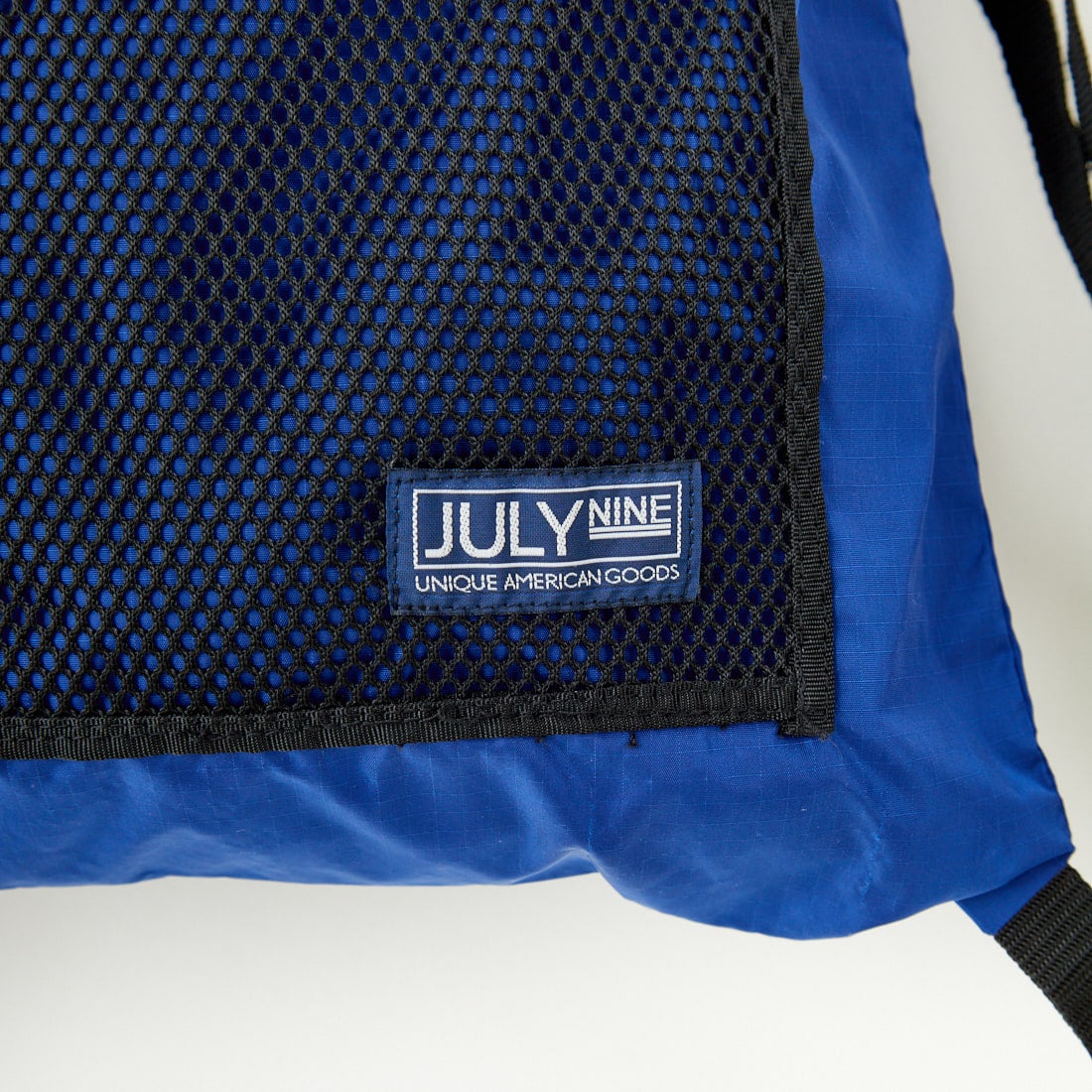 JULY NINE [ジュライナイン] 別注 メッシュポケット ナイロンナップサック [JLN2001001-JF] BLUE