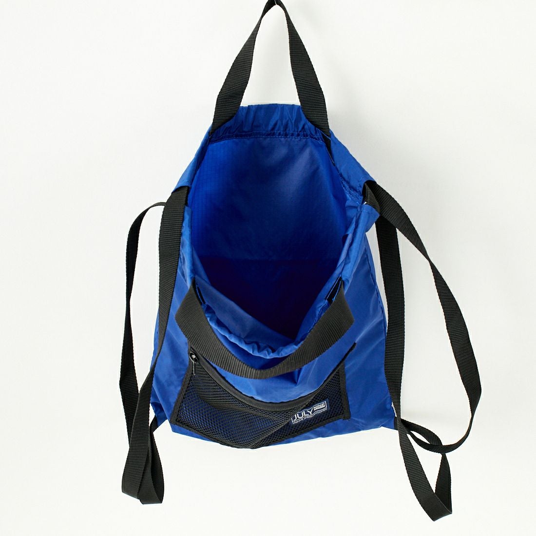 JULY NINE [ジュライナイン] 別注 メッシュポケット ナイロンナップサック [JLN2001001-JF] BLUE